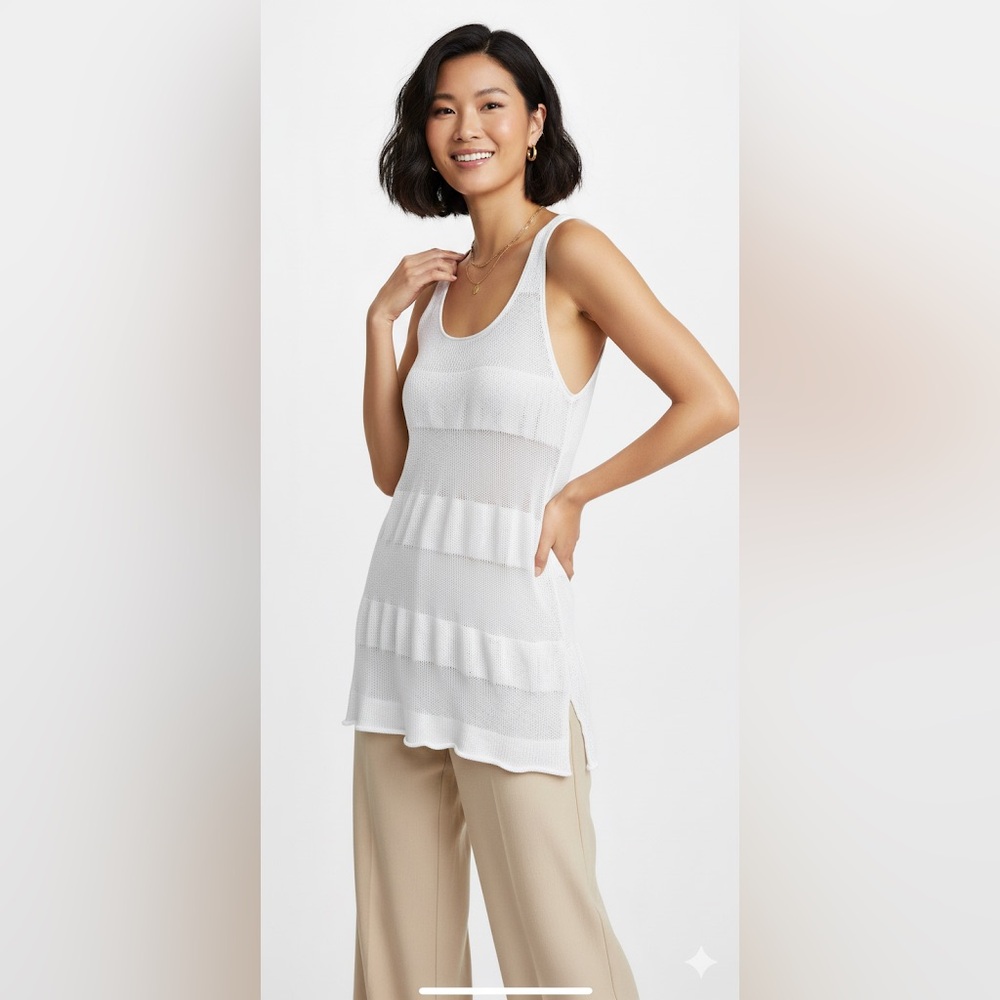 Eileen Fisher 100% linen knit tank top size XS